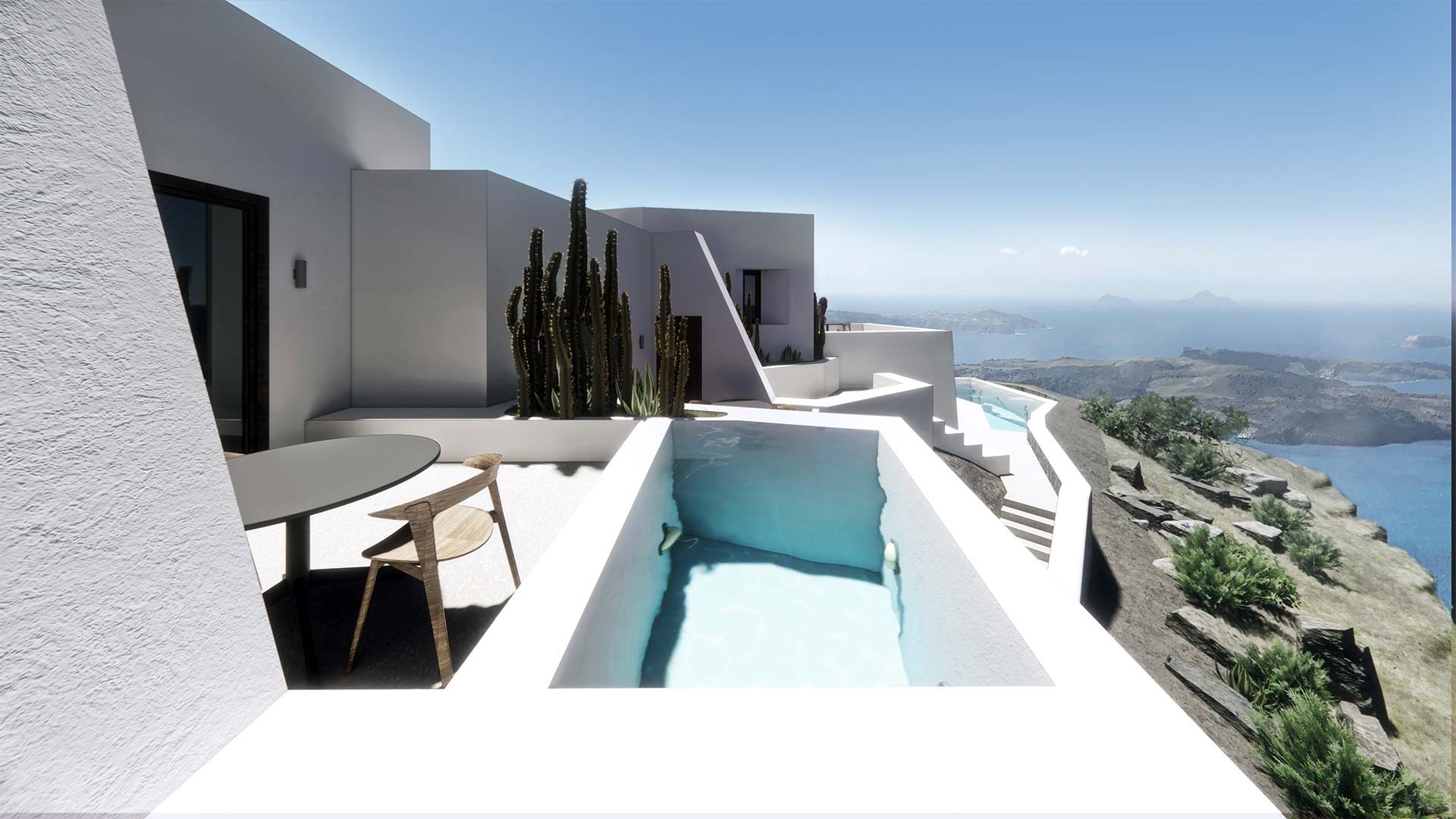 Μελέτη & Kατασκευή 7 Πολυτελών Σουιτών, Ημεροβίγλι, Σαντορίνη