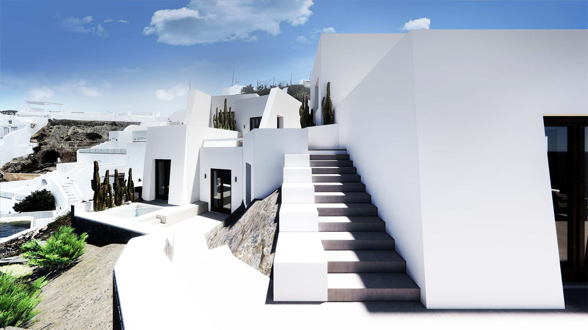 Μελέτη & Kατασκευή 7 Πολυτελών Σουιτών, Ημεροβίγλι, Σαντορίνη