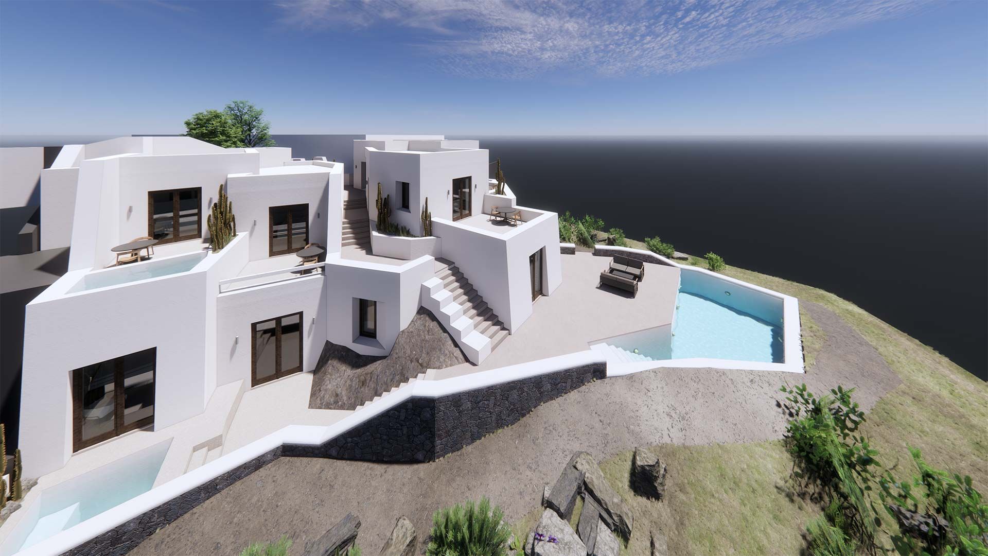 Μελέτη & Kατασκευή 7 Πολυτελών Σουιτών, Ημεροβίγλι, Σαντορίνη